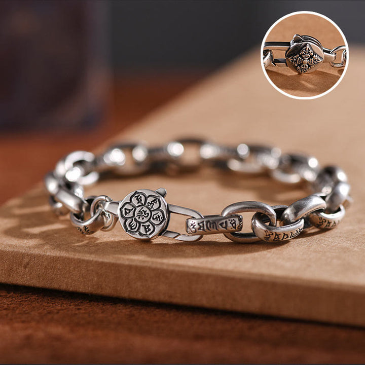 Buddha Stones Pulsera de Sabiduría y Calma con Seis Verdaderas Palabras en Plata de Ley 925 - image 1