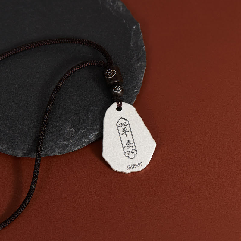 Buddha Stones Collar de Colgante de Diosa Zakiram del Buda Ksitigarbha de Plata de Ley 999 - image 2