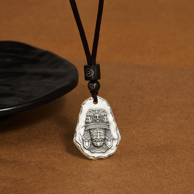 Buddha Stones Collar de Colgante de Diosa Zakiram del Buda Ksitigarbha de Plata de Ley 999 - Diosa Zakiram - image 4
