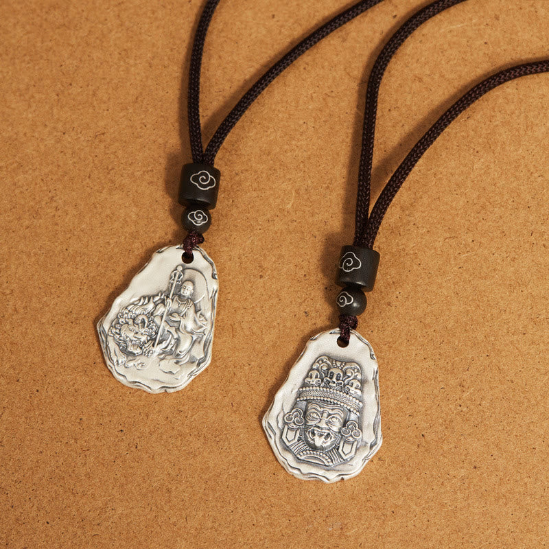 Buddha Stones Collar de Colgante de Diosa Zakiram del Buda Ksitigarbha de Plata de Ley 999 - image 9