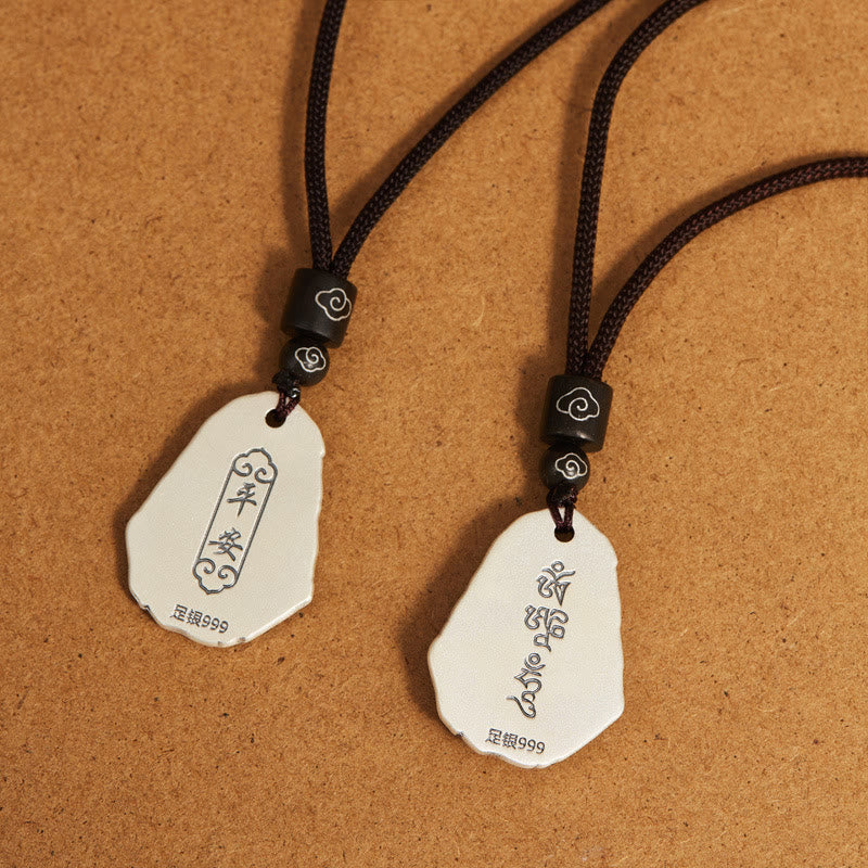 Buddha Stones Collar de Colgante de Diosa Zakiram del Buda Ksitigarbha de Plata de Ley 999 - image 9
