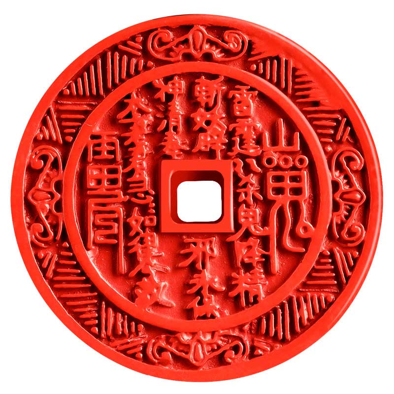 Collarín Colgante de Bendición con Diseño de Bagua, Espíritus de la Montaña de Cinabrio Natural Buddha Stones