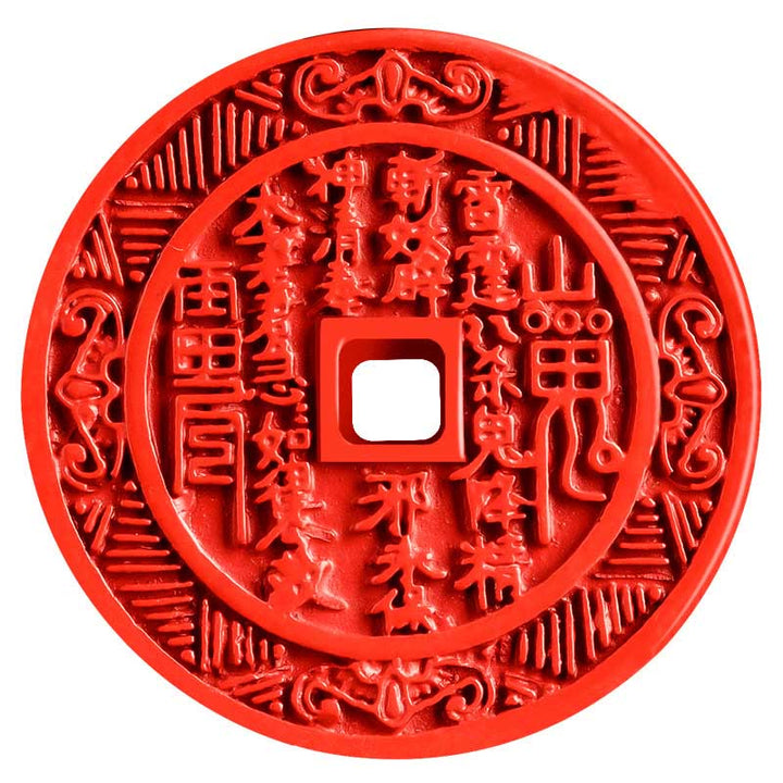 Collarín Colgante de Bendición con Diseño de Bagua, Espíritus de la Montaña de Cinabrio Natural Buddha Stones