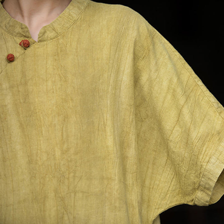 Vestido midi de lino de ramio teñido a mano Buddha Stones y pantalones anchos con bolsillos - image 9