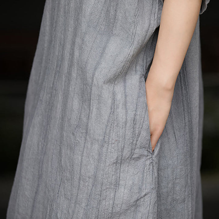 Vestido midi de lino de ramio teñido a mano Buddha Stones y pantalones anchos con bolsillos - image 17