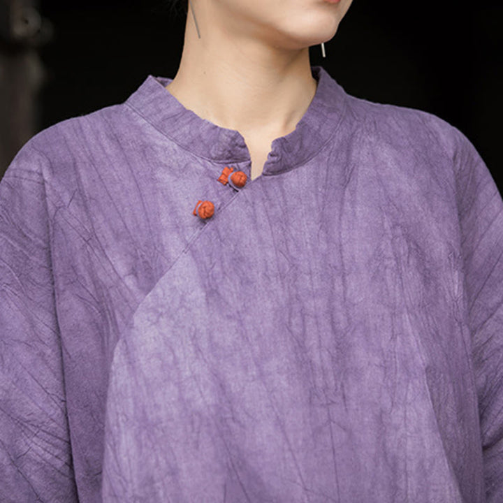 Vestido midi de lino de ramio teñido a mano Buddha Stones y pantalones anchos con bolsillos - image 2