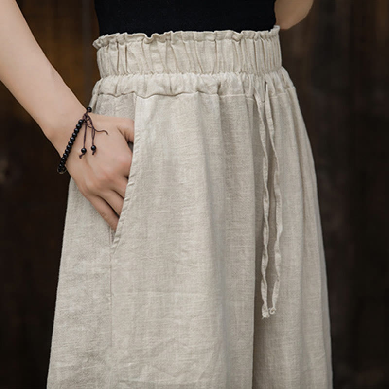 Vestido de mujer de manga corta, por debajo de la rodilla, con bolsillos, de lino ramio teñido con la técnica tie-dye, con estampado de Buddha Stones. - image 22