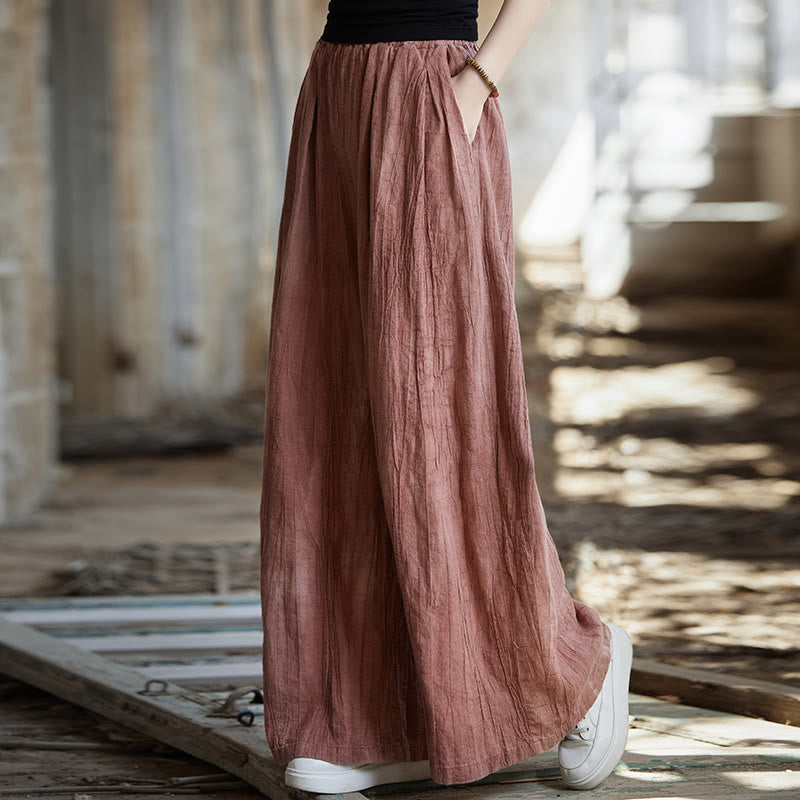 Vestido de lino ramio sin mangas hasta la rodilla con bolsillos y botones de rana, estampado de Buddha Stones. - Pantalones rojos - US4-8/10, UK/AU8-12/14, EU36-40/42 (F) - image 39