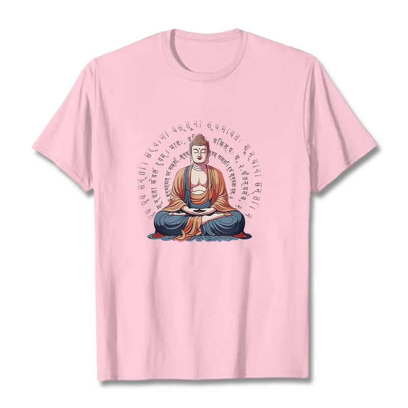 Camiseta Buddha Stones Sūtra del Corazón Sánscrito La Forma No Es Otra Que Vacuidad - Rosa claro - 2XL - image 13