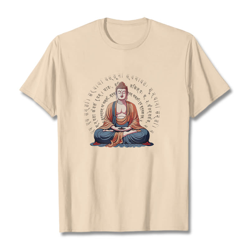 Camiseta Buddha Stones Sūtra del Corazón Sánscrito La Forma No Es Otra Que Vacuidad - Sopa de mariscos - 2XL - image 9