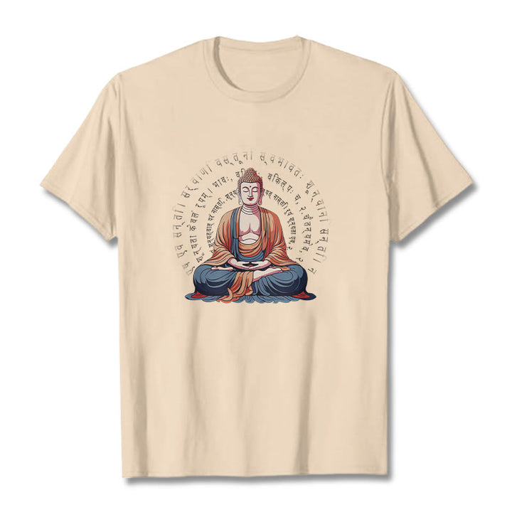 Camiseta Buddha Stones Sūtra del Corazón Sánscrito La Forma No Es Otra Que Vacuidad - Sopa de mariscos - 2XL - image 9