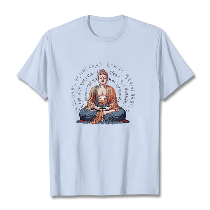 Camiseta Buddha Stones Sūtra del Corazón Sánscrito La Forma No Es Otra Que Vacuidad - Cian claro - 2XL - image 18