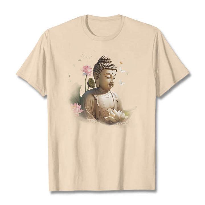 Camiseta de Buda de Meditación con Loto y Mariposa de Buddha Stones - Sopa de mariscos - 2XL - image 7