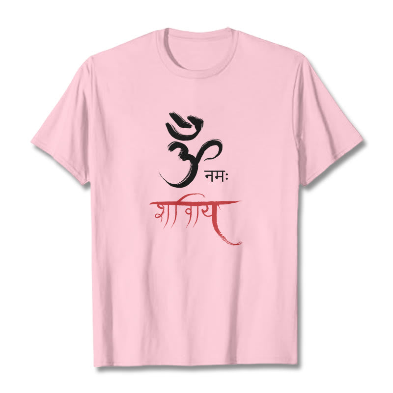 Camiseta de mantra sánscrito OM NAMAH SHIVAYA de Buddha Stones - Rosa claro - 2XL - image 13