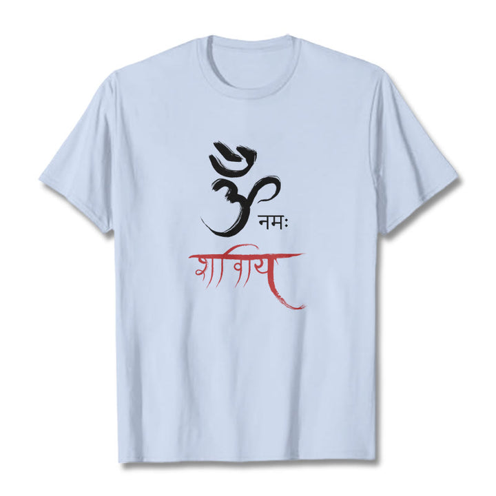 Camiseta de mantra sánscrito OM NAMAH SHIVAYA de Buddha Stones - Cian claro - 2XL - image 19