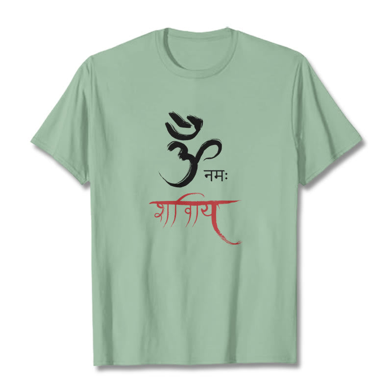 Camiseta de mantra sánscrito OM NAMAH SHIVAYA de Buddha Stones - Verde pálido - 2XL - image 17