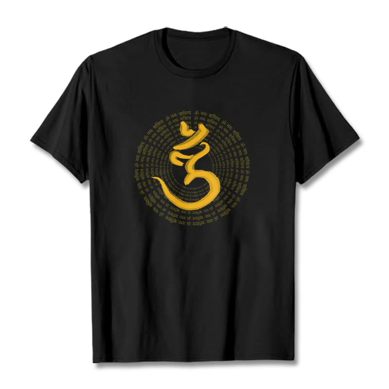 Buddha Stones 108 OM NAMAH SHIVAYA Mantra Camiseta Sánscrita - Negro - 2XL - image 3