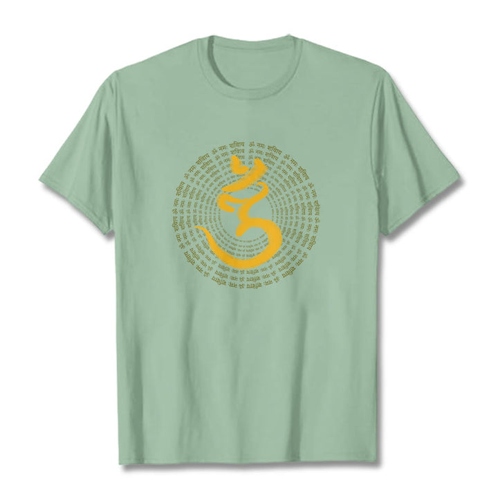 Buddha Stones 108 OM NAMAH SHIVAYA Mantra Camiseta Sánscrita - Verde pálido - 2XL - image 16
