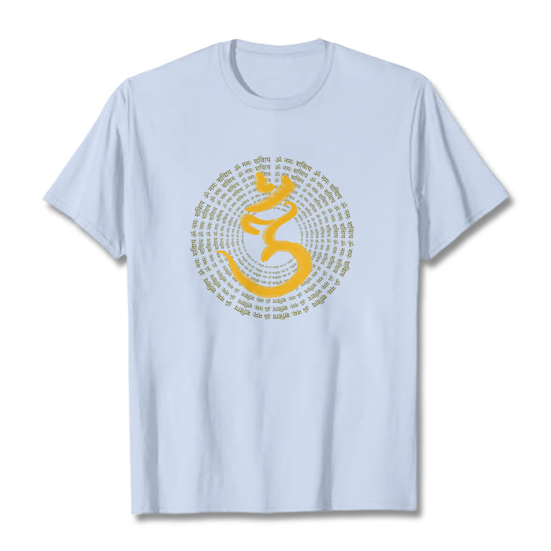 Buddha Stones 108 OM NAMAH SHIVAYA Mantra Camiseta Sánscrita - Cian claro - 2XL - image 18