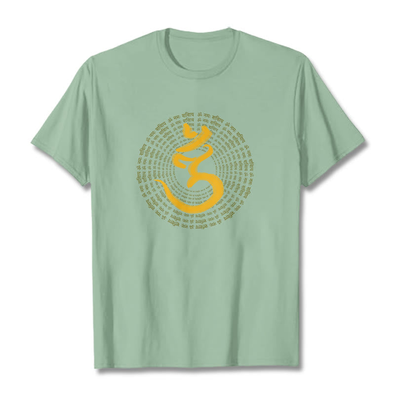 Buddha Stones 108 OM NAMAH SHIVAYA Mantra Camiseta Sánscrita - Verde pálido - 2XL - image 15