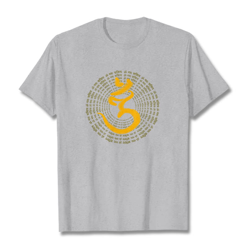 Buddha Stones 108 OM NAMAH SHIVAYA Mantra Camiseta Sánscrita - Gris claro - 2XL - image 18