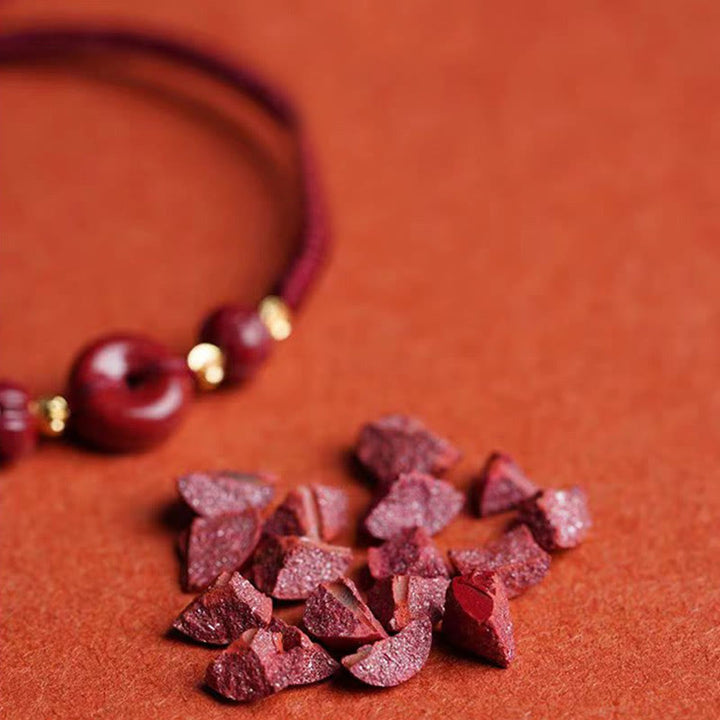 Buddha Stones Pulsera Trenzada con Cierres de Paz de Cinabrio Hechos a Mano, Loto, Calma y Bendición