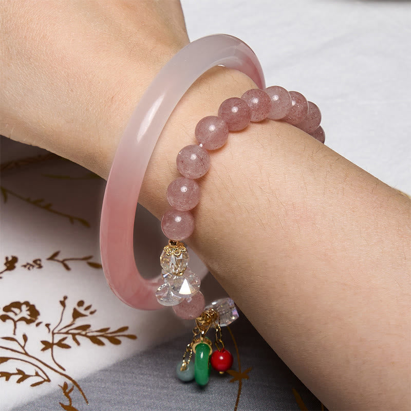Pulsera rosa de Buddha Stones que atrae amor y protección