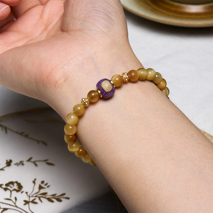 Pulsera de Protección de la Suerte con Cuentas de Ojo de Tigre y Piedras de Buda