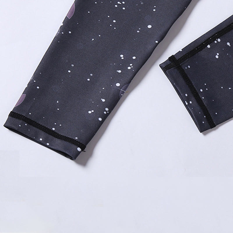 Leggings deportivos cortos de yoga de mujeres con impresión de líneas de flores de cerezo y Buddha Stones - image 8