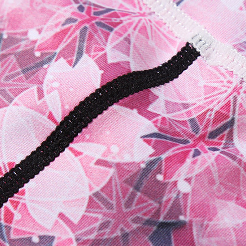 Leggings deportivos cortos de yoga de mujeres con impresión de líneas de flores de cerezo y Buddha Stones - image 6