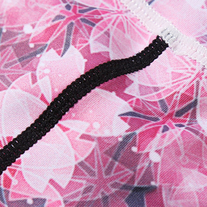 Leggings deportivos cortos de yoga de mujeres con impresión de líneas de flores de cerezo y Buddha Stones - image 6