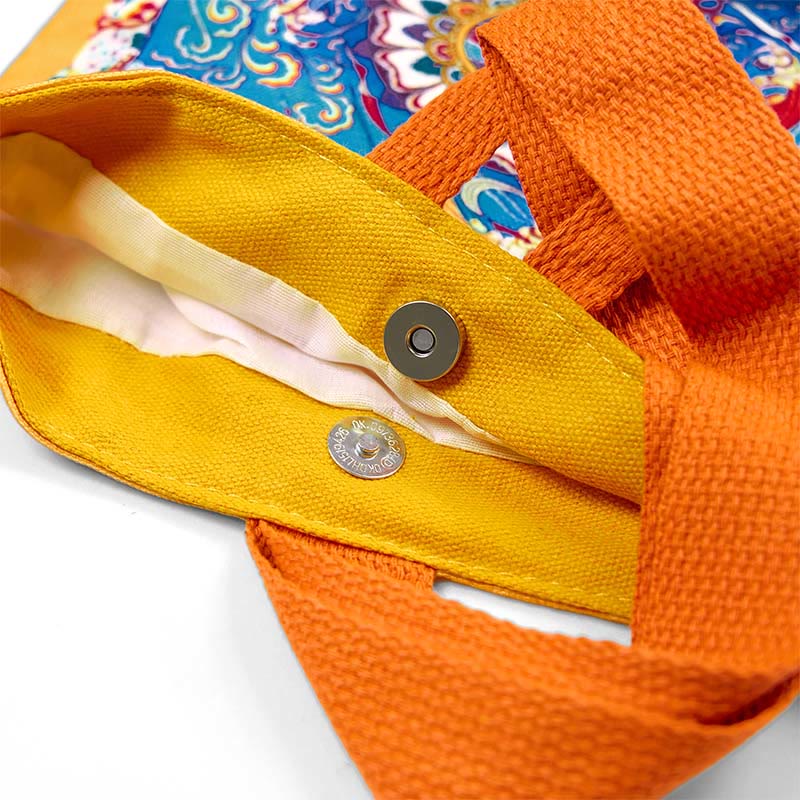 Buddha Stones Dunhuang Apsaras Voladoras Loto Estatuas de Buda Bolso de Lona