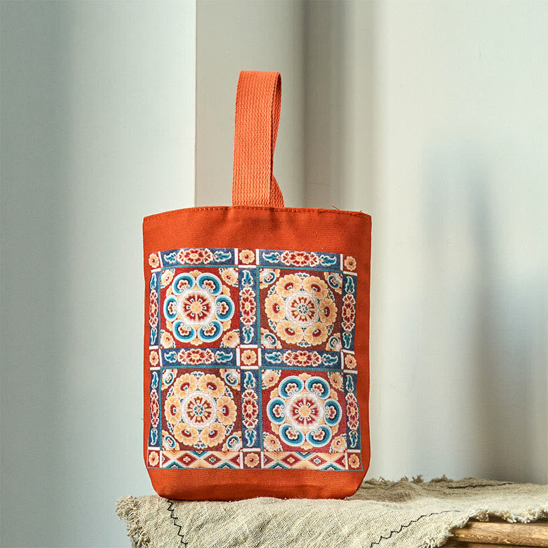 Buddha Stones Dunhuang Apsaras Voladoras Loto Estatuas de Buda Bolso de Lona