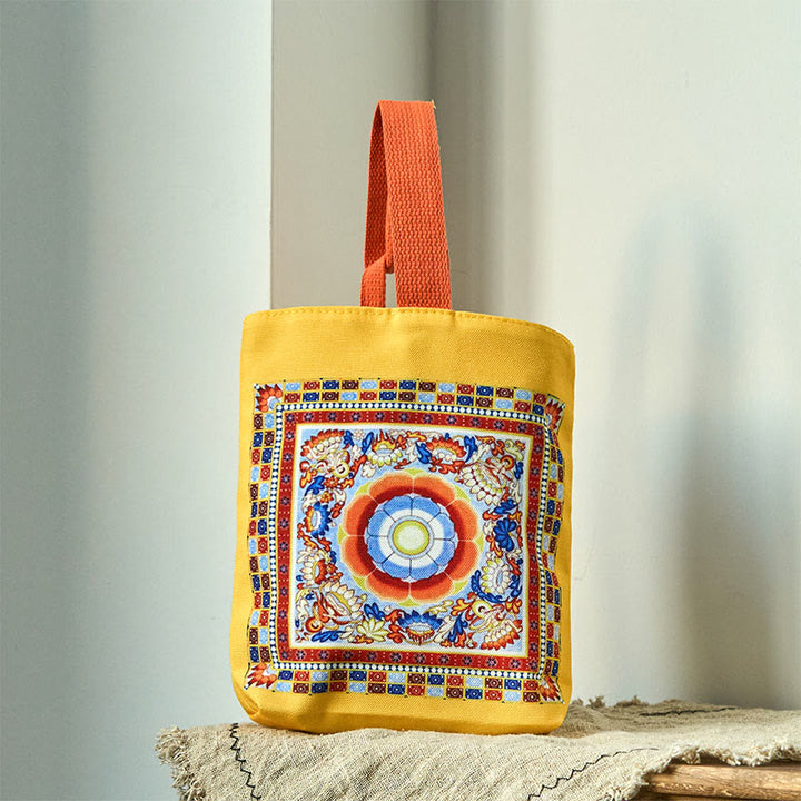 Buddha Stones Dunhuang Apsaras Voladoras Loto Estatuas de Buda Bolso de Lona