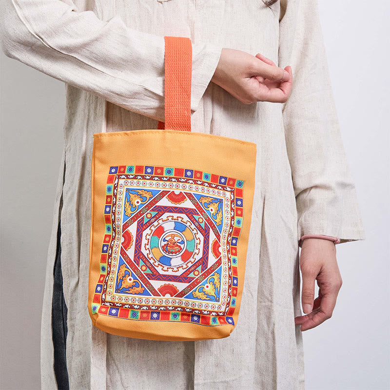 Buddha Stones Dunhuang Apsaras Voladoras Loto Estatuas de Buda Bolso de Lona