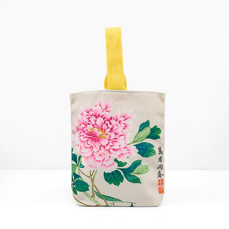 	 Bolso de Lona con Piedras de Buda y Peonías - image 2