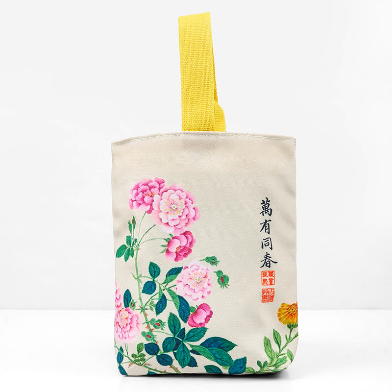 	 Bolso de Lona con Piedras de Buda y Peonías - image 8
