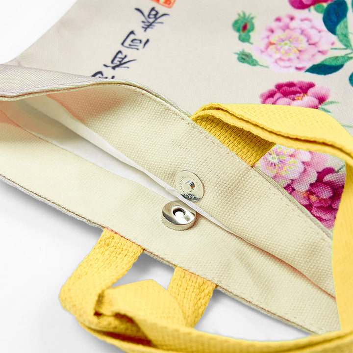 	 Bolso de Lona con Piedras de Buda y Peonías - image 11