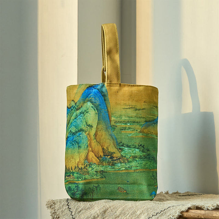 Lona de pintura de paisaje Buddha Stones bolso de mano - image 2