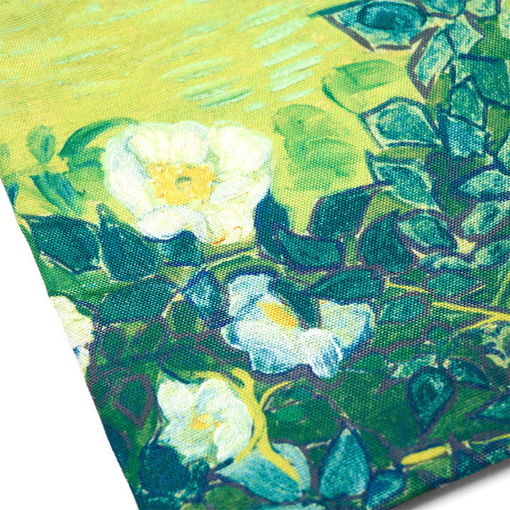 Bolso de mano de lienzo con rosas de Buddha Stones