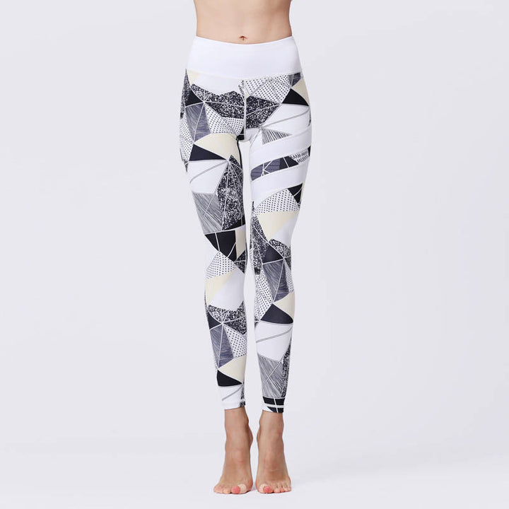 Buddha Stones Pétalos de Flores Hojas Estampadas Leggings Deportivos de Cintura Alta Pantalones de Yoga para Mujer - Nieve - US8-10, UK/AU12-14, EU40-42 (XL) - image 43