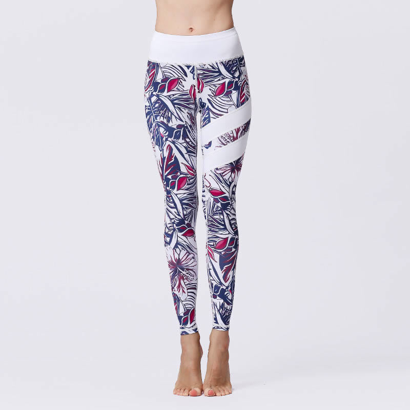 Buddha Stones Pétalos de Flores Hojas Estampadas Leggings Deportivos de Cintura Alta Pantalones de Yoga para Mujer - Lavanda - US8-10, UK/AU12-14, EU40-42 (XL) - image 47