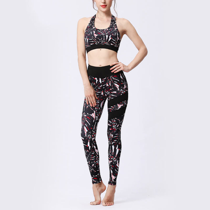 Buddha Stones Pétalos de Flores Hojas Estampadas Leggings Deportivos de Cintura Alta Pantalones de Yoga para Mujer - image 29