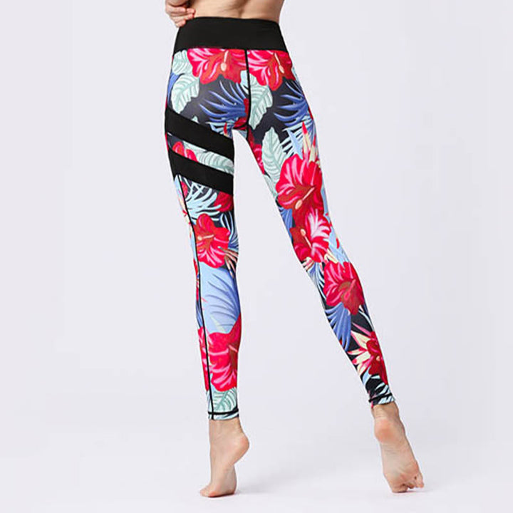 Buddha Stones Pétalos de Flores Hojas Estampadas Leggings Deportivos de Cintura Alta Pantalones de Yoga para Mujer - image 32
