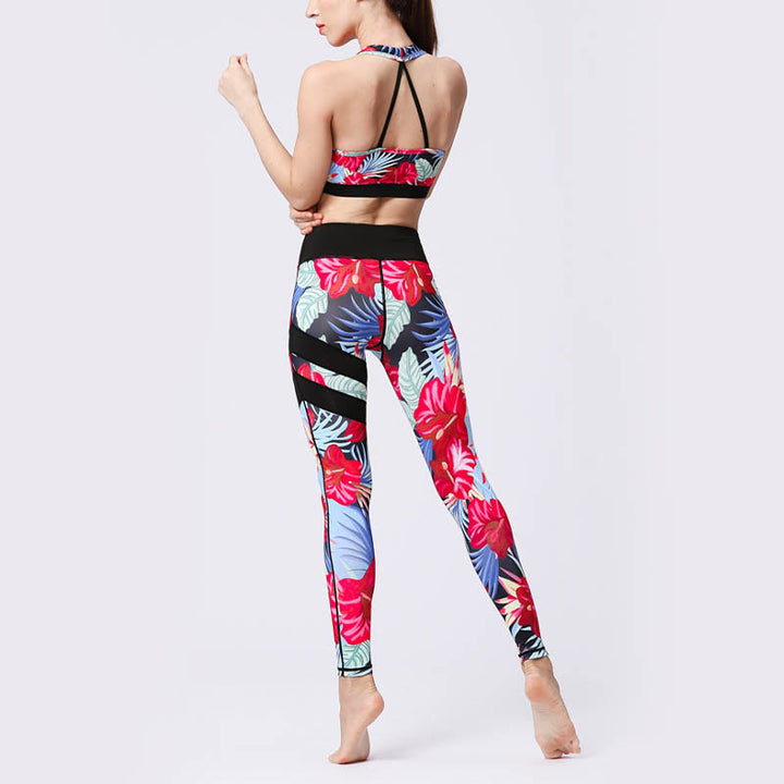 Buddha Stones Pétalos de Flores Hojas Estampadas Leggings Deportivos de Cintura Alta Pantalones de Yoga para Mujer - image 34