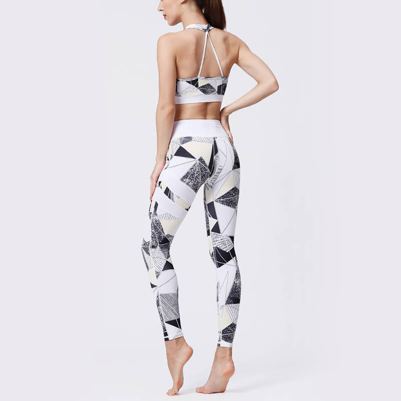 Buddha Stones Pétalos de Flores Hojas Estampadas Leggings Deportivos de Cintura Alta Pantalones de Yoga para Mujer - image 45