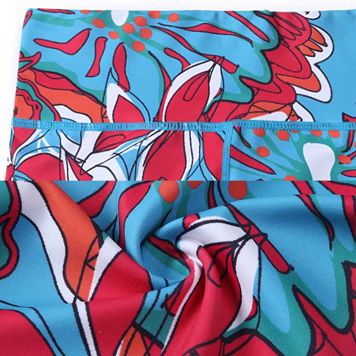 Buddha Stones Leggings de Yoga para Mujeres con Estampado de Pétalos de Flores Coloridos de Deporte Ejercicio y Fitness de Cintura Alta - image 21