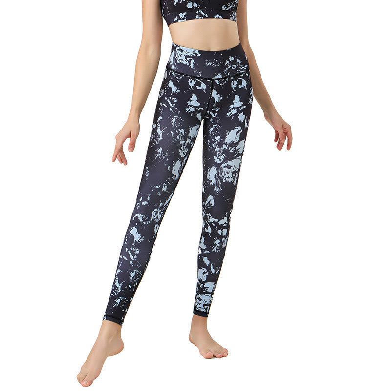 Buddha Stones Spots Estampado De Hoja De Arce Deportes Ejercicio Fitness Polainas De Cintura Alta Pantalones De Yoga Para Mujer - image 1