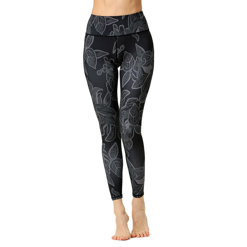 Pantalones de Yoga para Mujer con Estampado de Hojas Simples de Buddha Stones - image 9