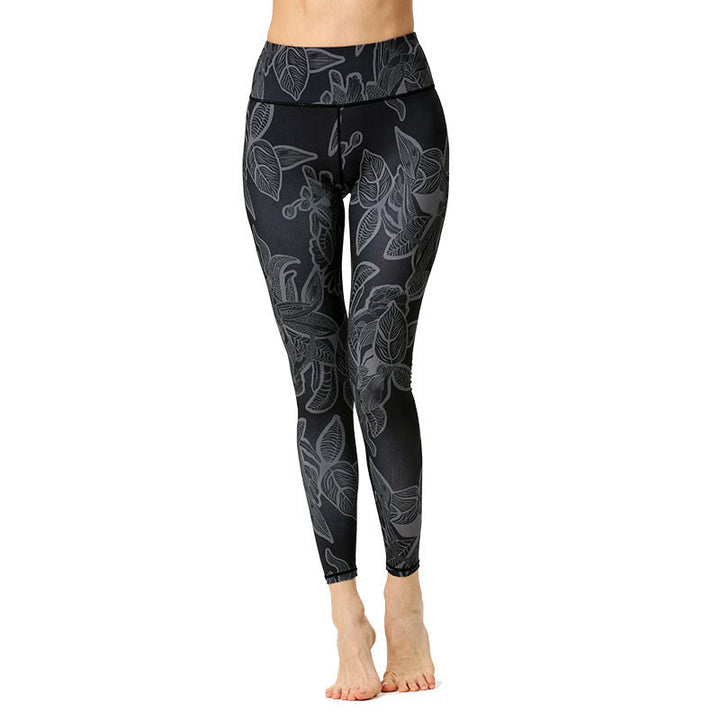 Pantalones de Yoga para Mujer con Estampado de Hojas Simples de Buddha Stones - image 9